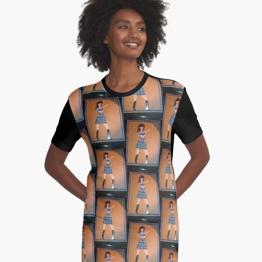 Designer Graphic T-Shirt Dress(Custom Made)
